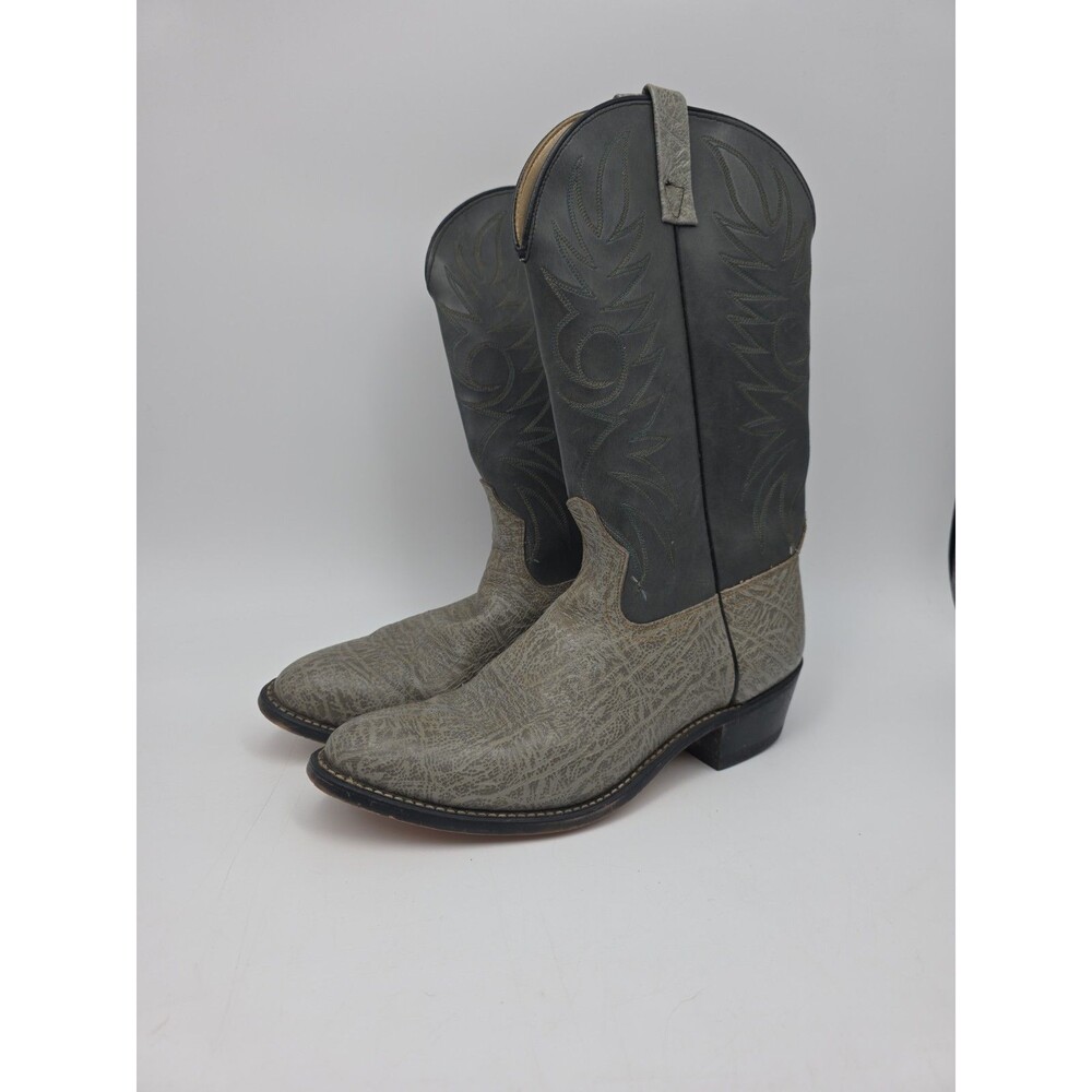 ACME Leather Gray Cowboy Western Men Boots Size 11.5 D 4643